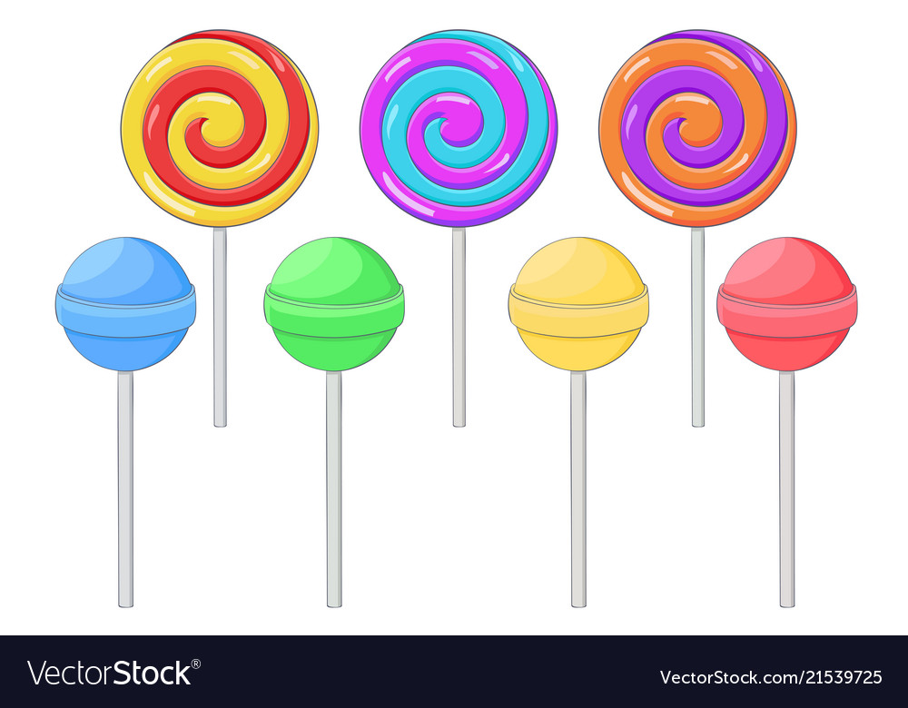 Lollipops colored sugar candies Royalty Free Vector Image