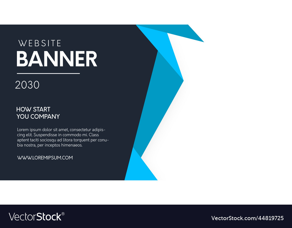 Modern blue website banner design Royalty Free Vector Image