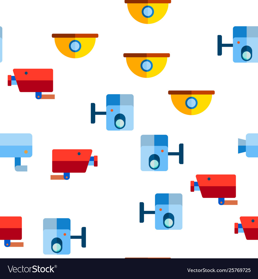 Modern security cameras seamless pattern vector image Modern security cameras seamless pattern
