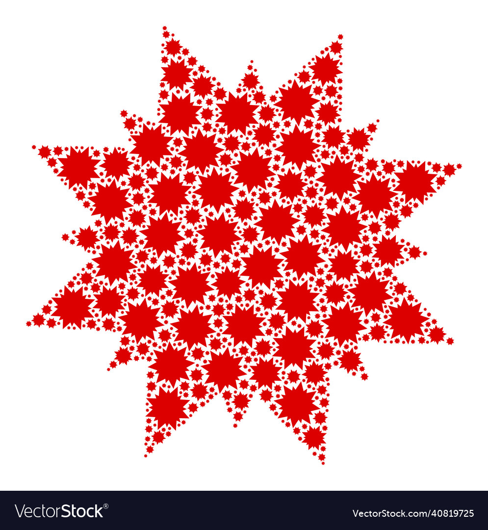 Multi pointed star recursion icon composition Vector Image Multi pointed star recursion icon composition