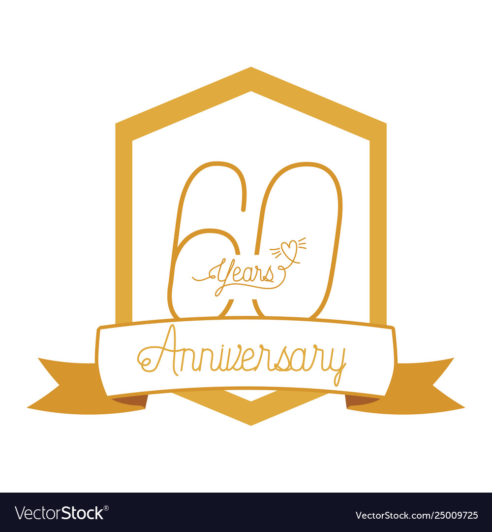 Number 60 for anniversary celebration card icon