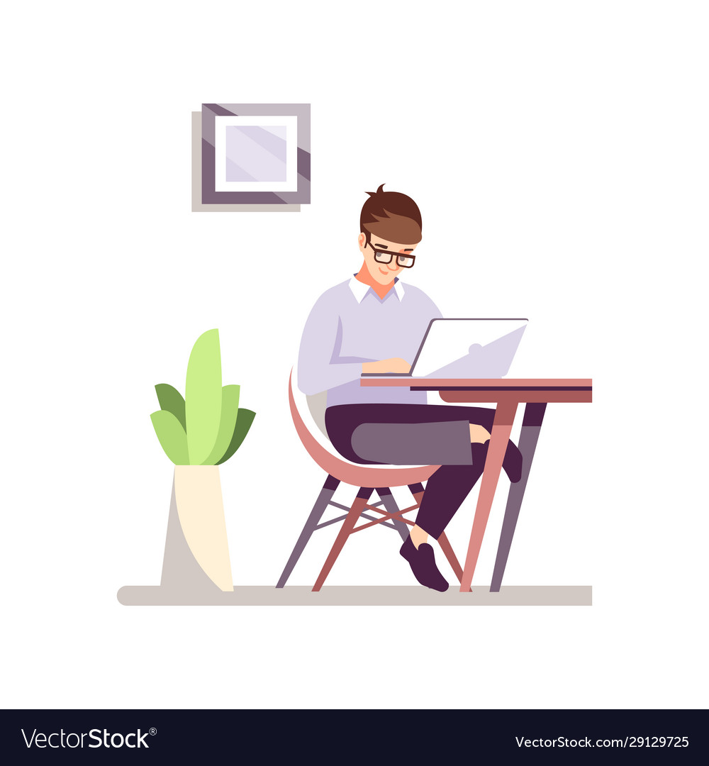Office worker flat color