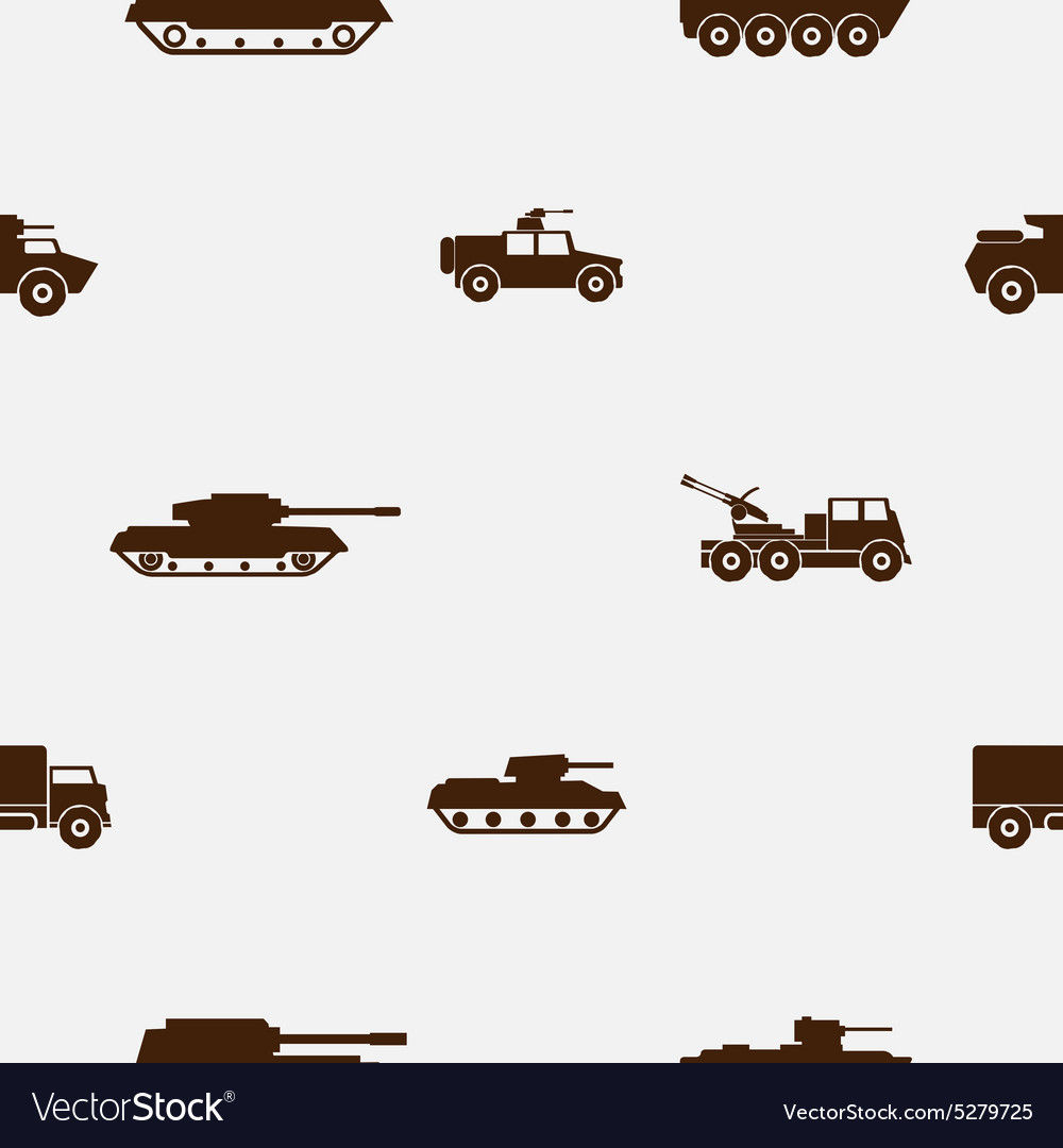 Seamless background with army vehicle