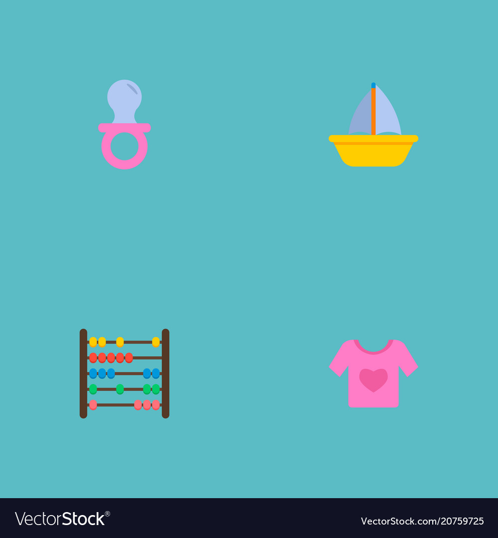 Set of infant icons flat style symbols with nip vector image Set of infant icons flat style symbols with nip