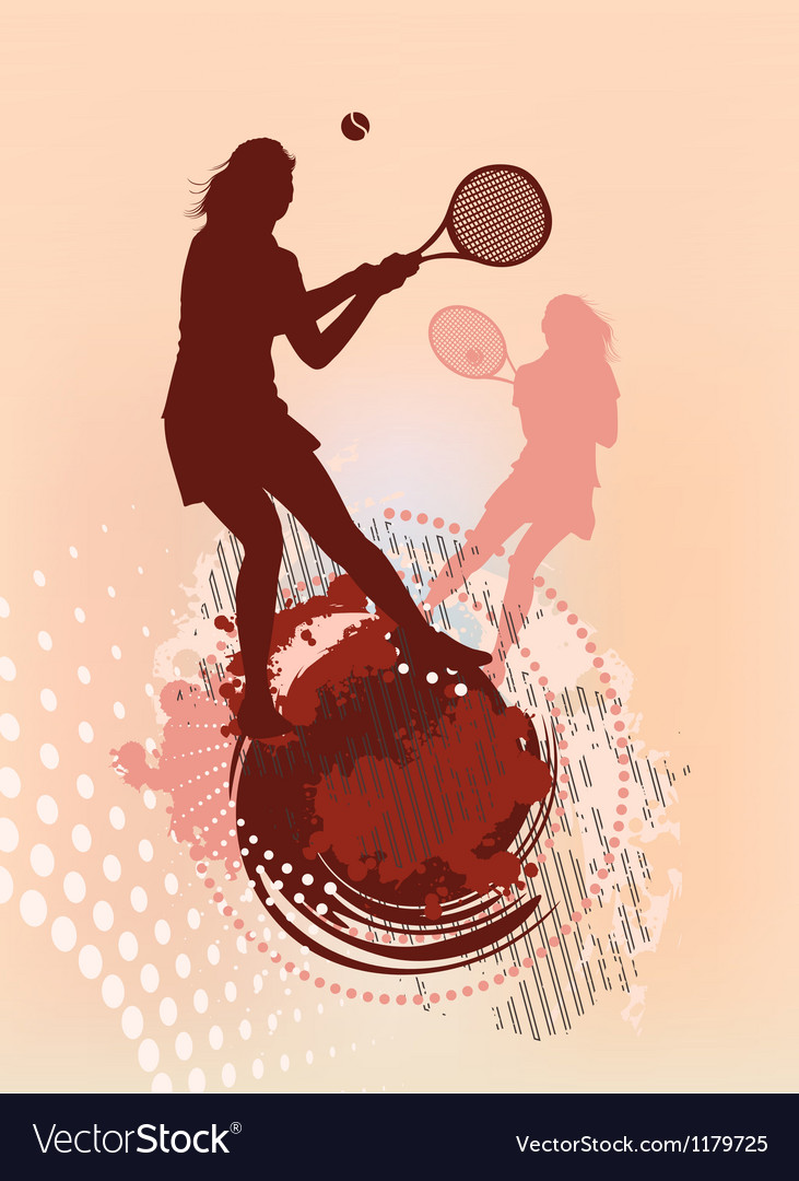 Tennis girl silhouette