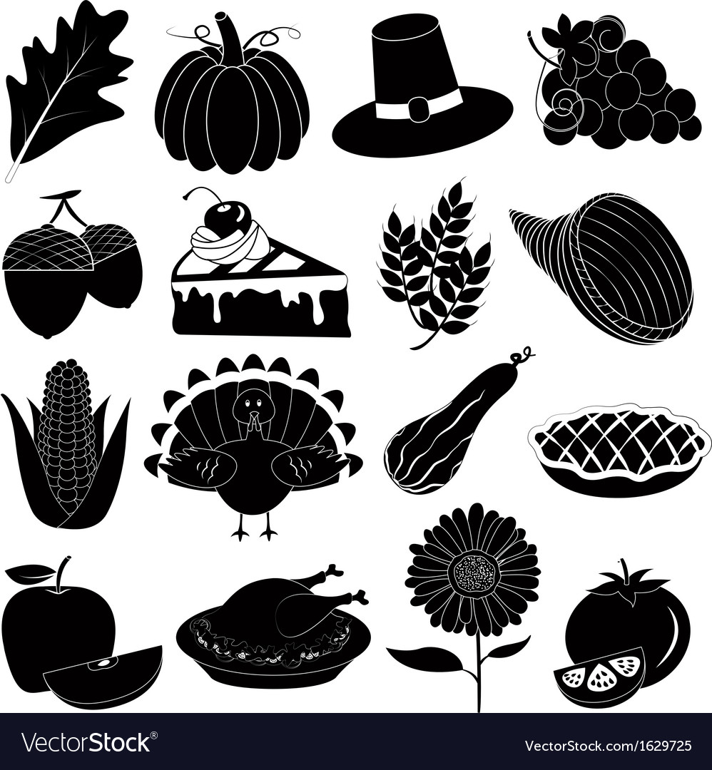 Thanksgiving Icons Set Royalty Free Vector Image