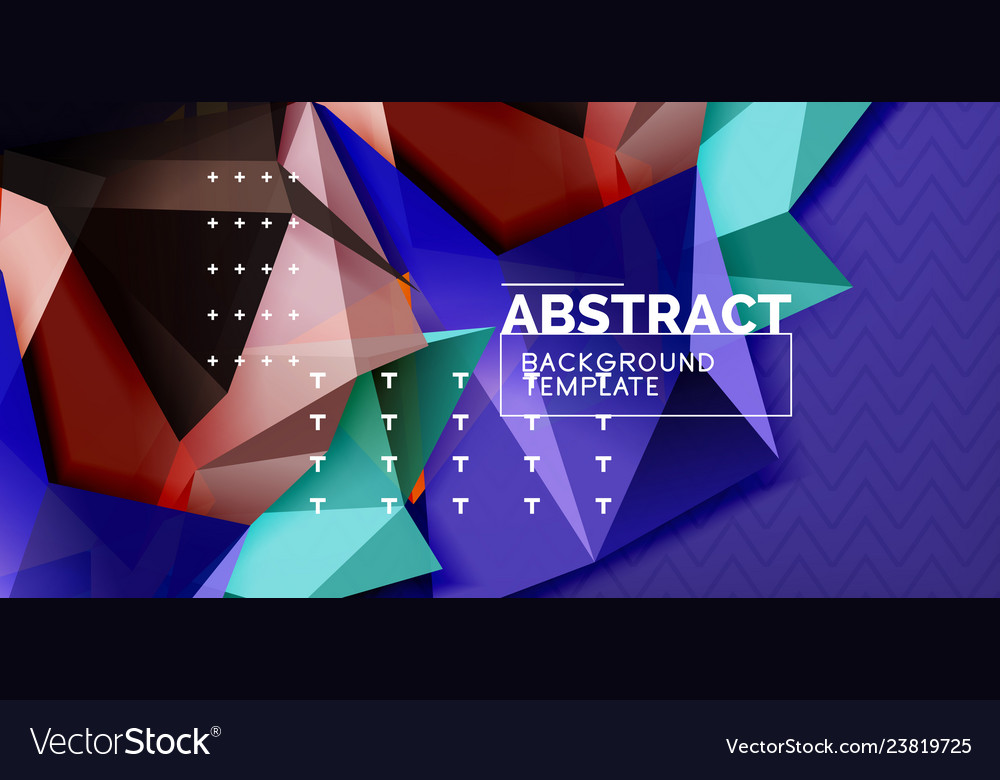 Triangular low poly background design vector image Triangular low poly background design