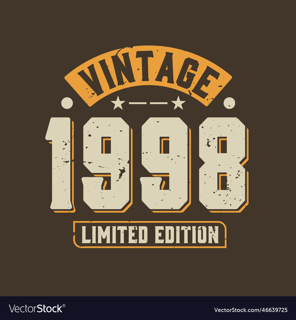 Vintage 1998 limited edition 1998 retro Royalty Free Vector