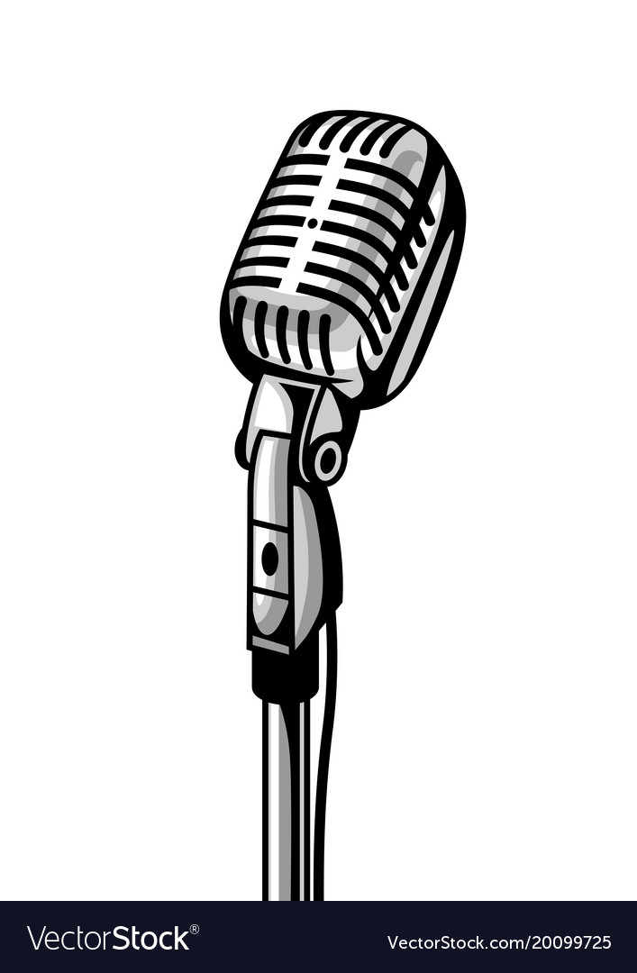 Vintage Microphone Illustration