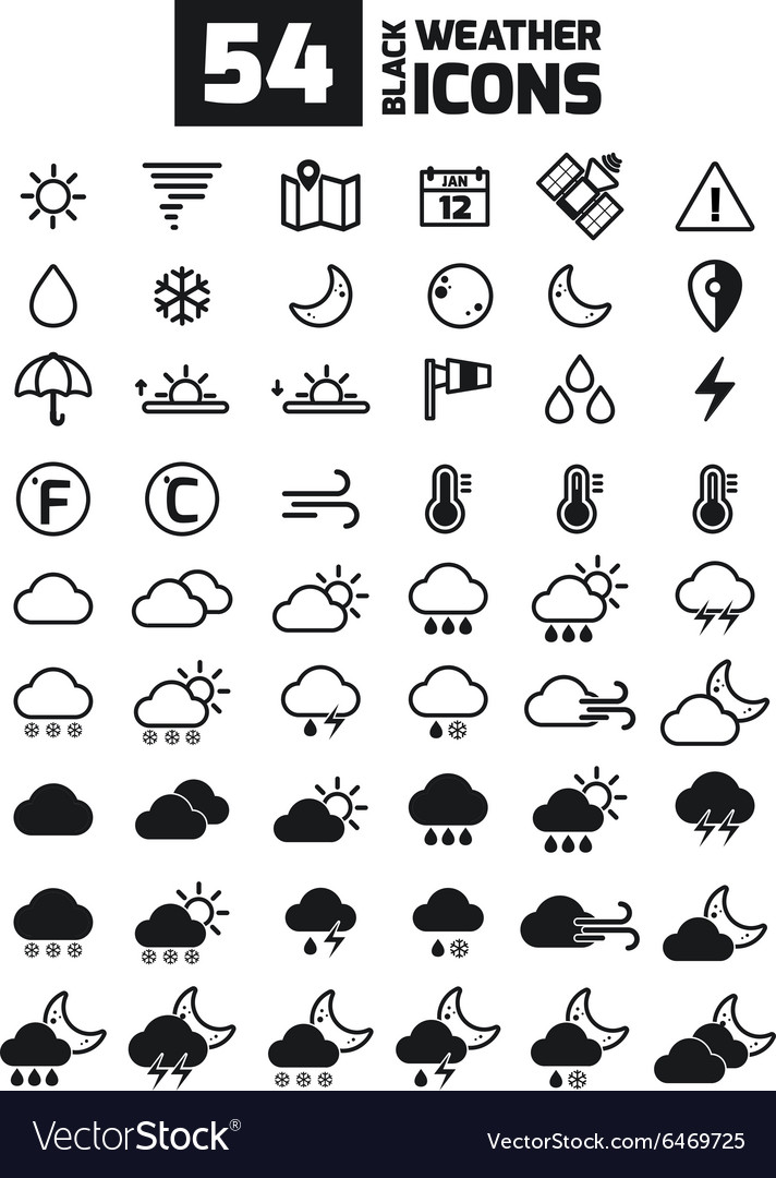 Weather icons in white background