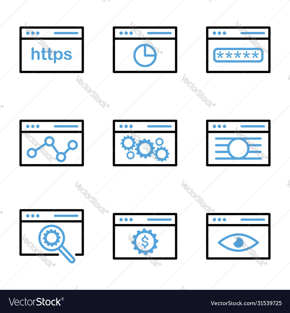 Web and seo icon set include link