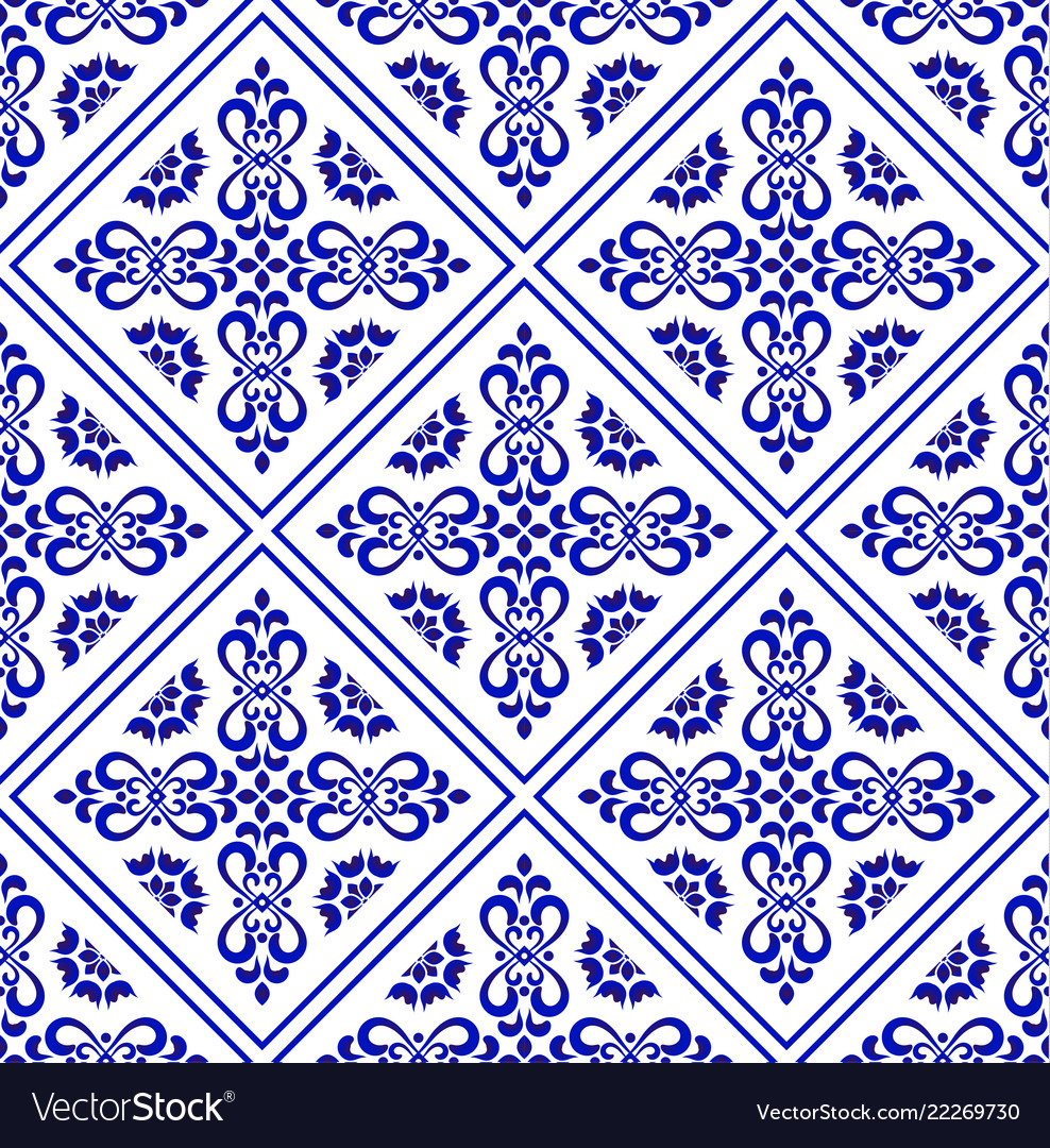 Blue and white pattern design Royalty Free Vector Image
