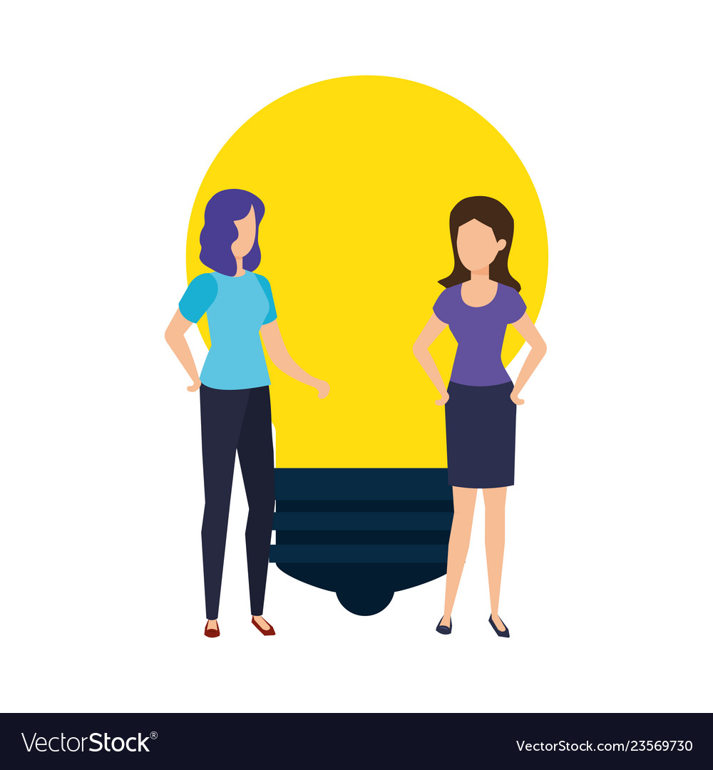 Bulb Light With Business Person Royalty Free Vector Image