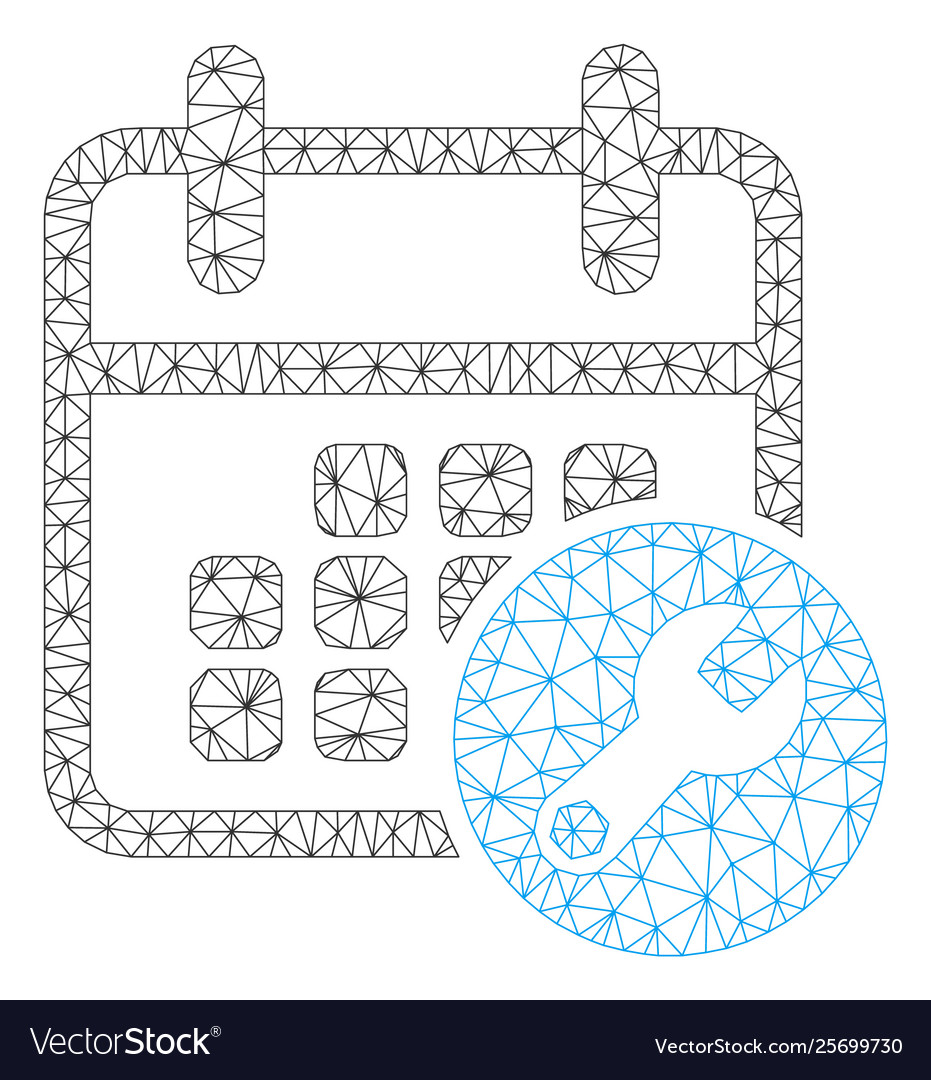 Calendar setup polygonal frame mesh vector image Calendar setup polygonal frame mesh