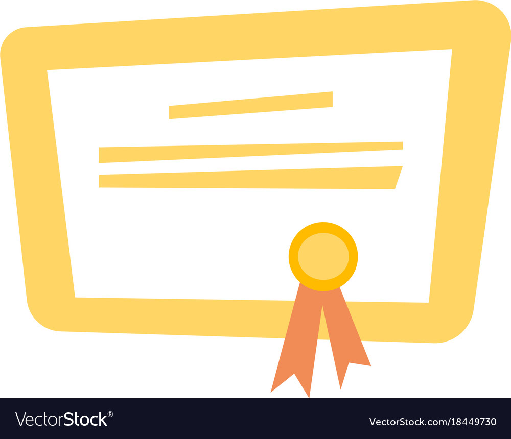 Certificate or diploma cartoon Royalty Free Vector Image