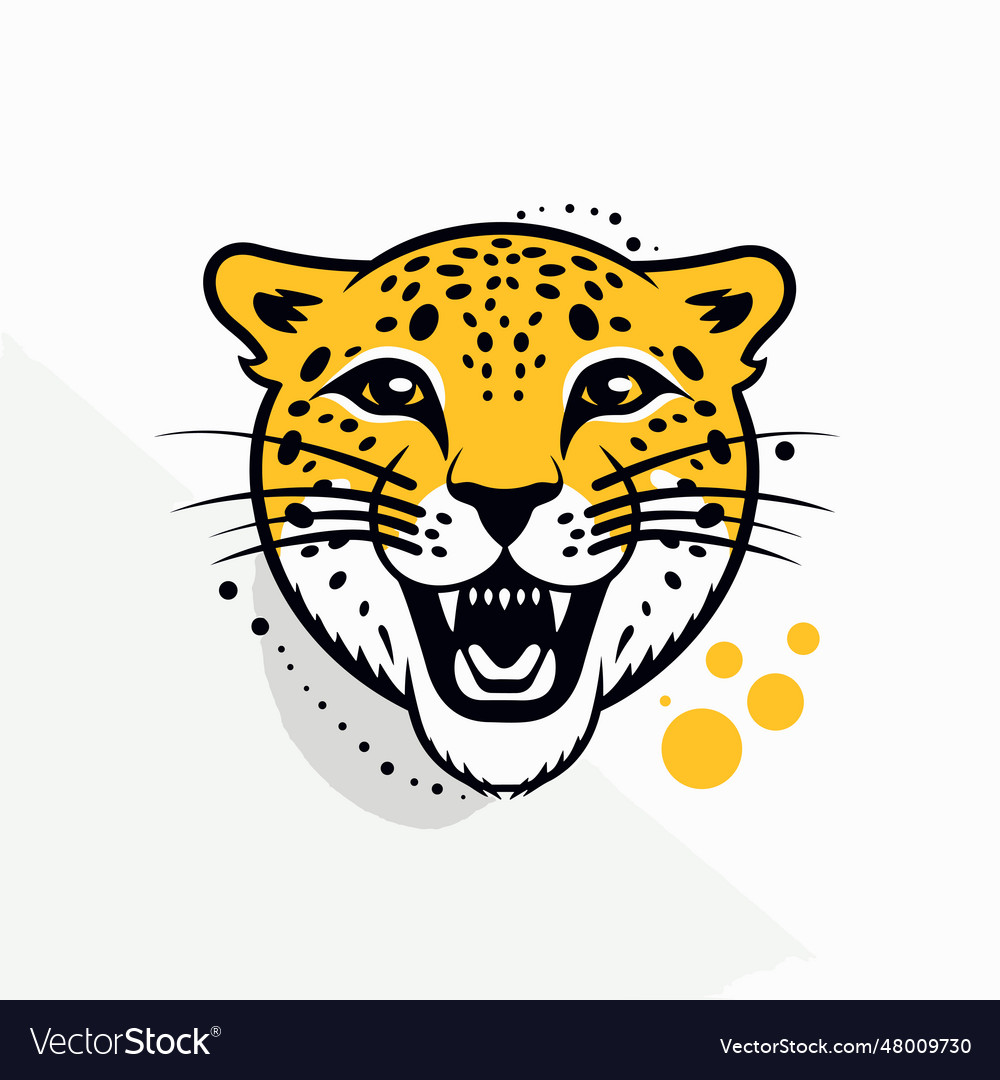 Cheetah hand-drawn comic cute doodle Royalty Free Vector