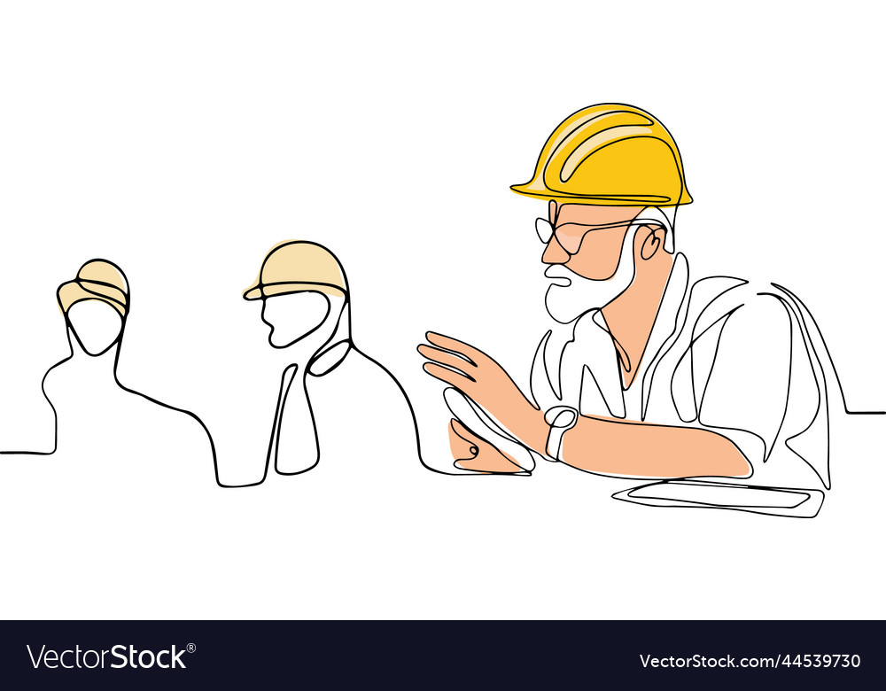 Construction manager and engineer working Vector Image