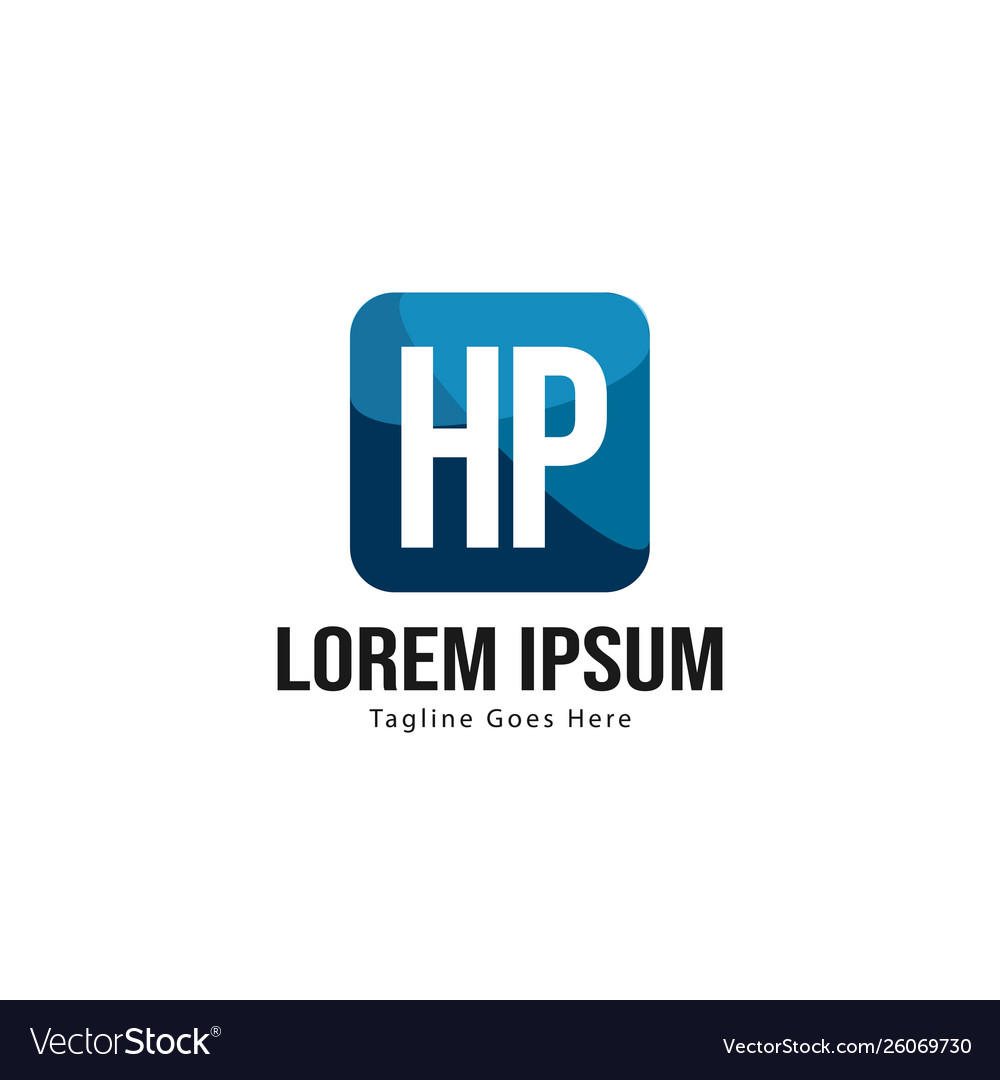 Initial hp logo template with modern frame