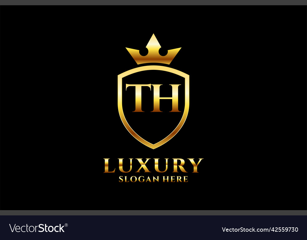 Initial th elegant luxury monogram logo or badge Vector Image