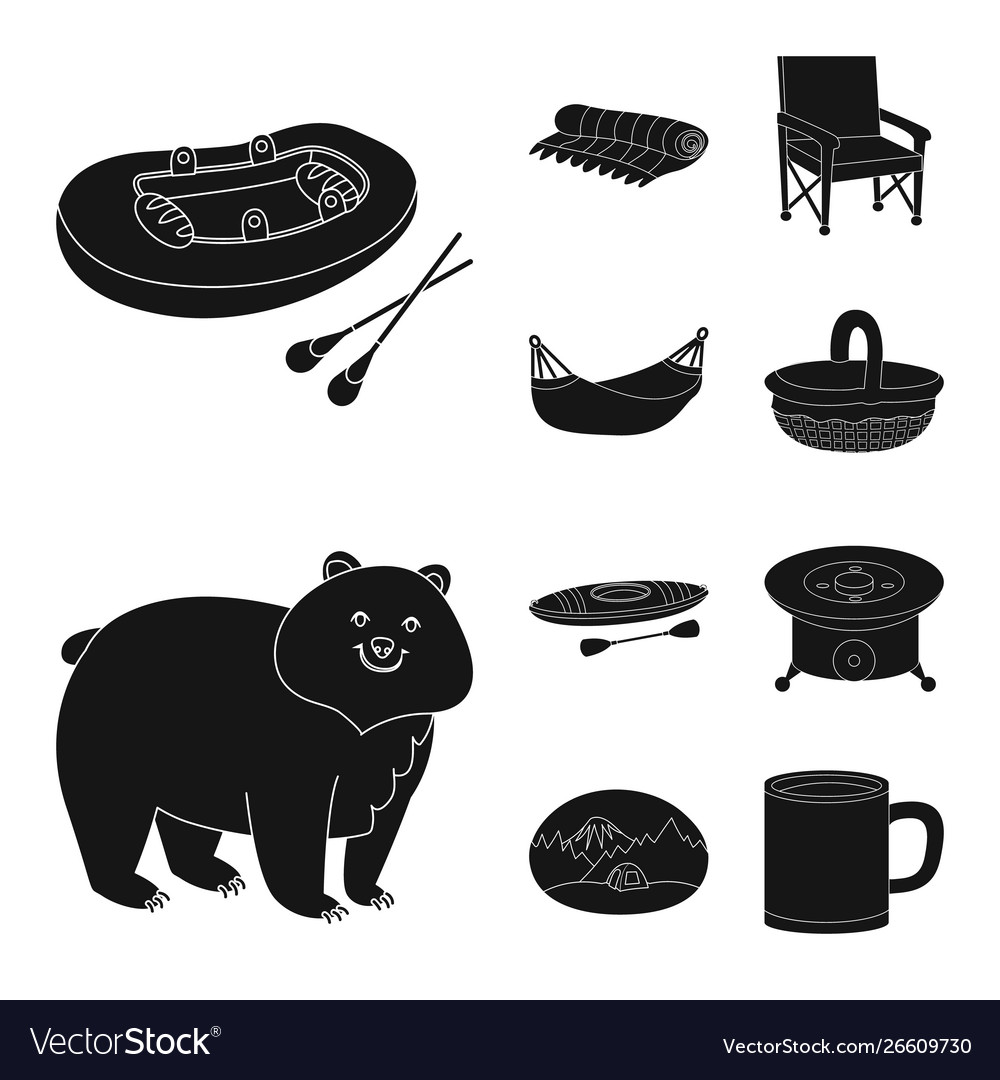 Isolated object barbecue and rest icon set Vector Image Isolated object barbecue and rest icon set