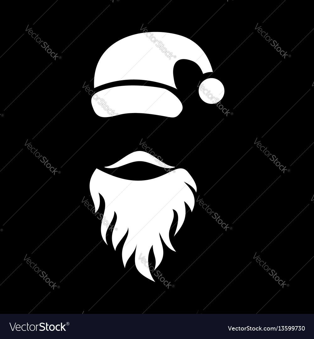 Mustache santa icon simple style Royalty Free Vector Image