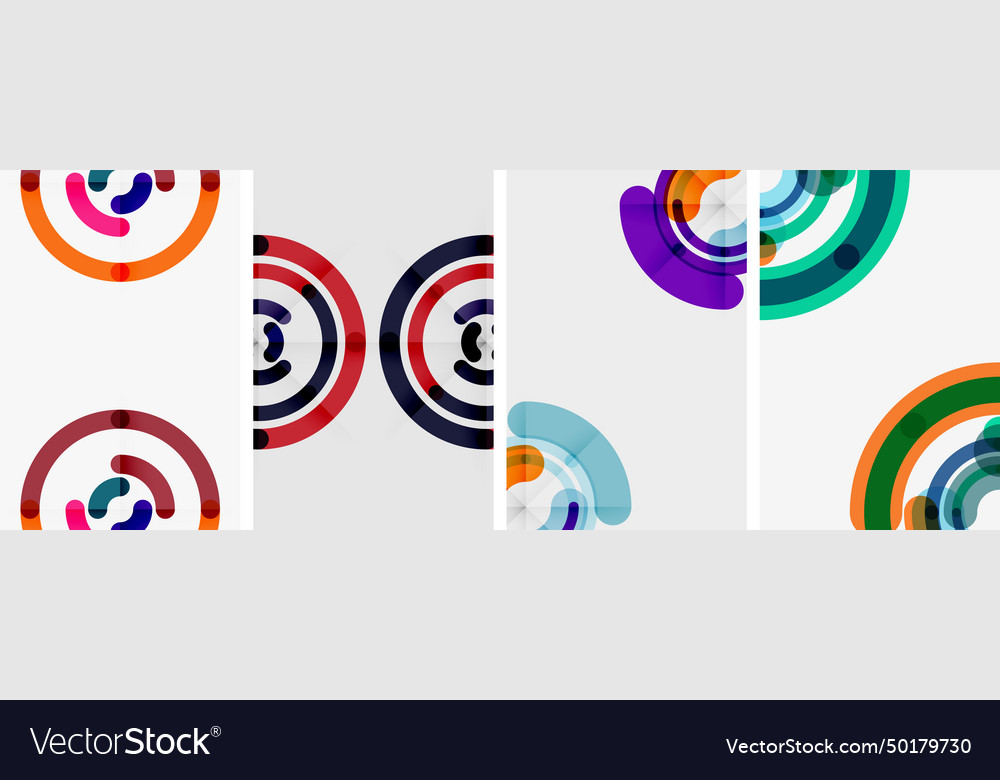 Set of line design circle posters