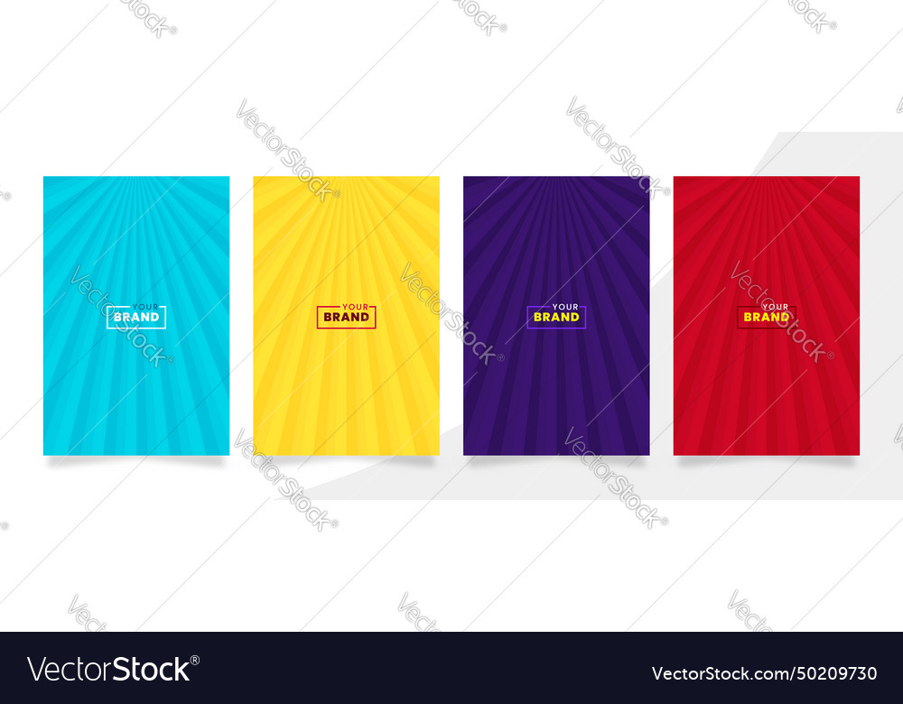 Set of sunburst pattern background vector image Set of sunburst pattern background
