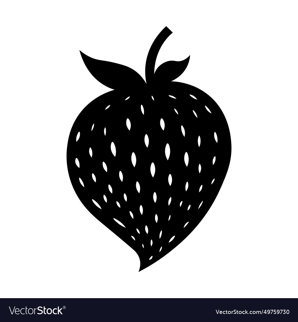 Strawberry black icon on white background