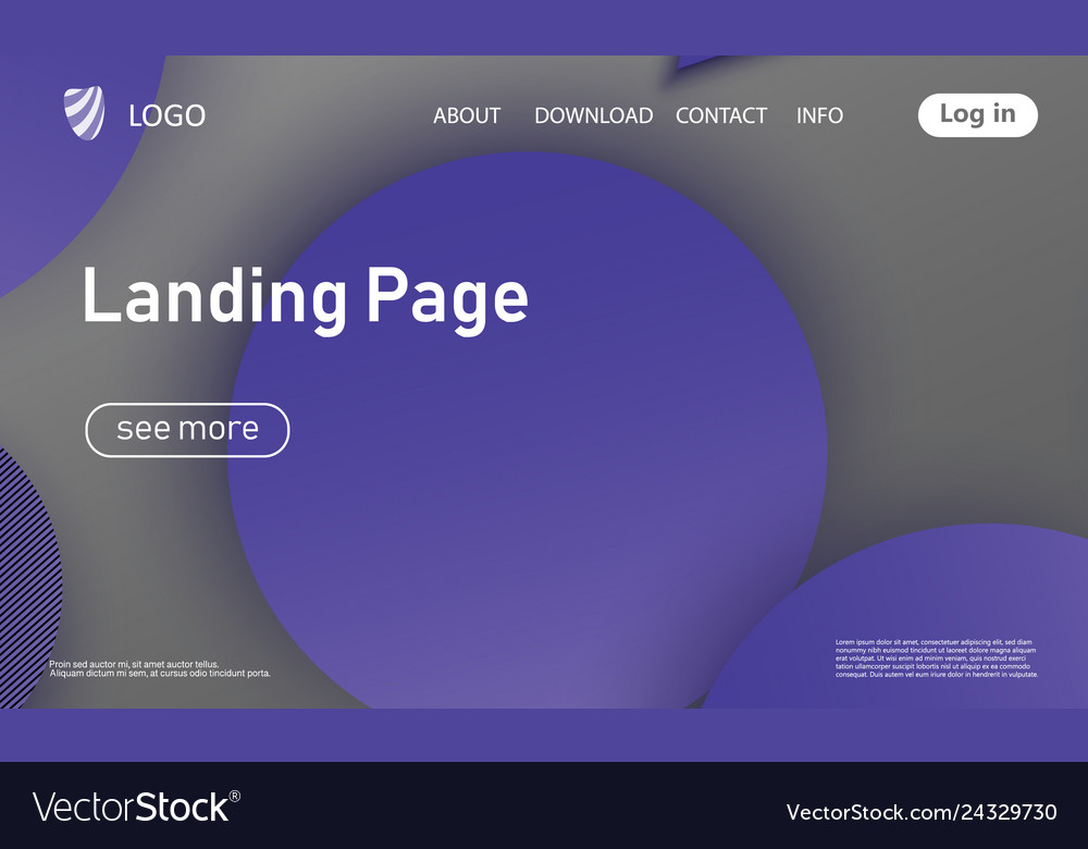 Website landing page material design