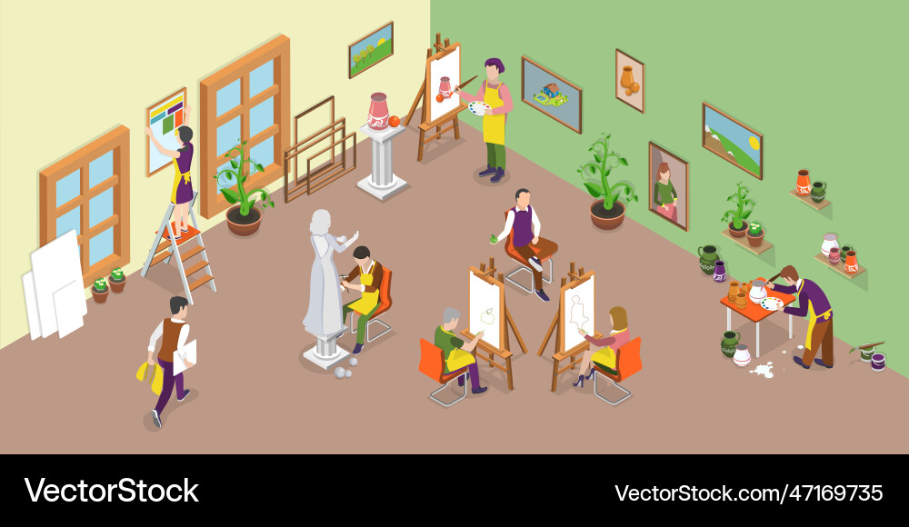 3d isometric flat conceptual Royalty Free Vector Image
