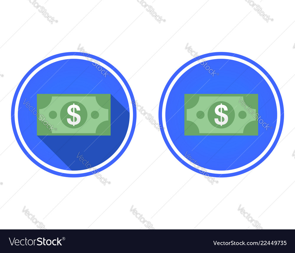 Banknote dollar round flat icon