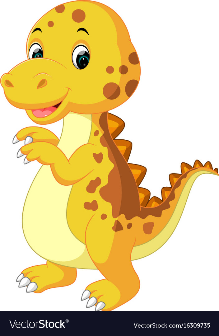 Download Cute baby dinosaur cartoon Royalty Free Vector Image