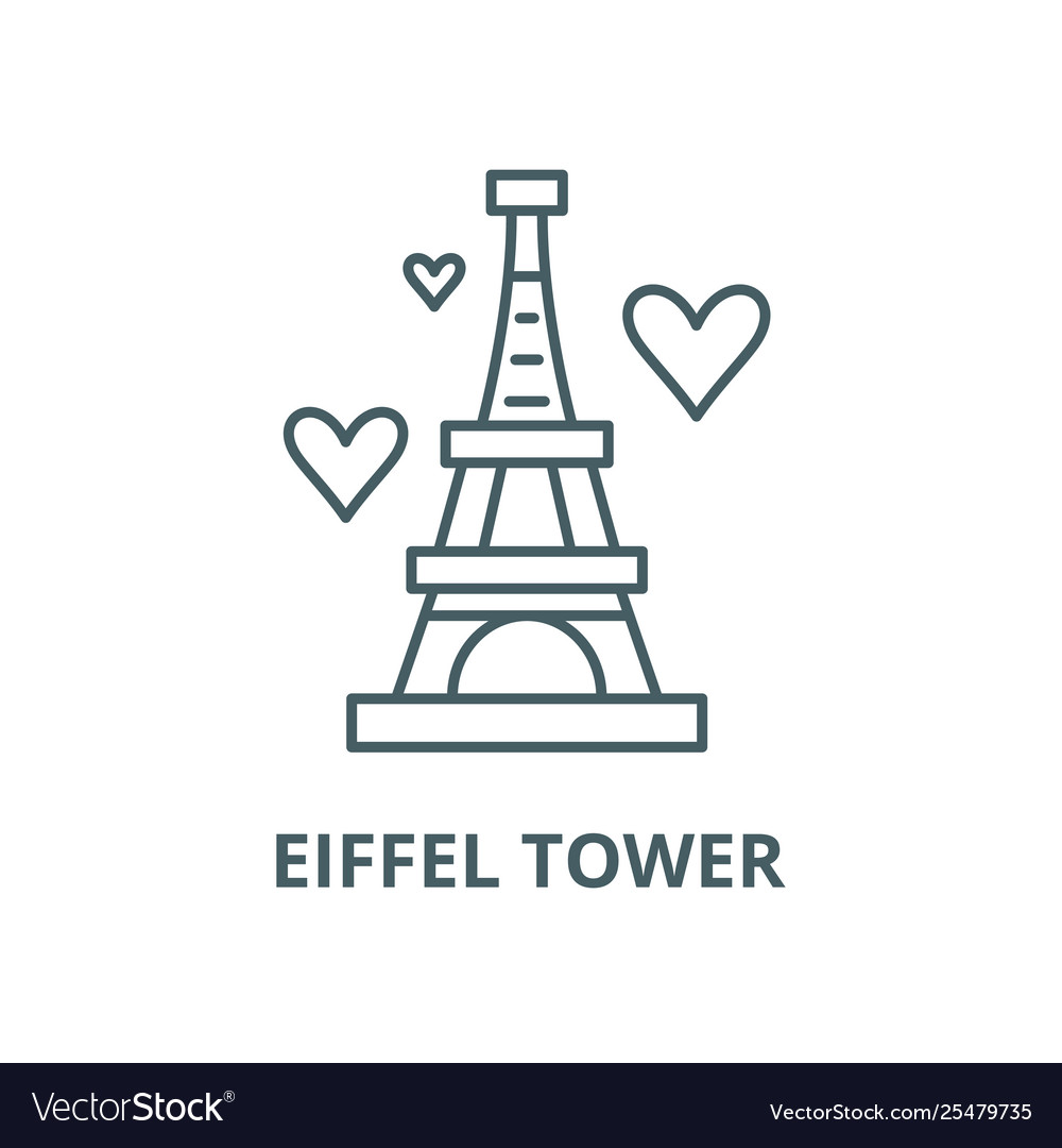 Eiffel tower line icon linear concept vector image Eiffel tower line icon linear concept