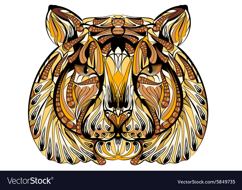 Ethnic tiger Royalty Free Vector Image - VectorStock