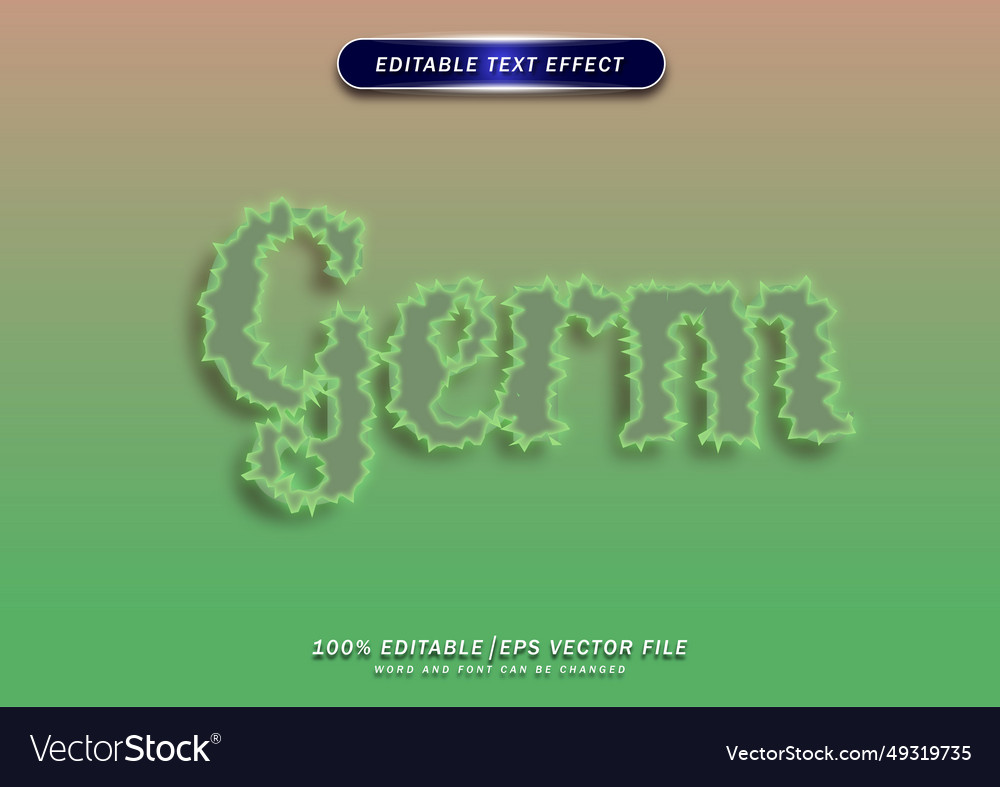 Germ text editable effect with abstract texture vector image Germ text editable effect with abstract texture