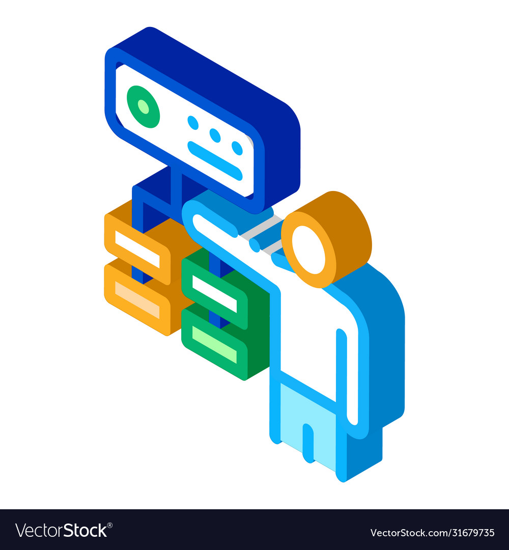 Gradual algorithm isometric icon vector image Gradual algorithm isometric icon