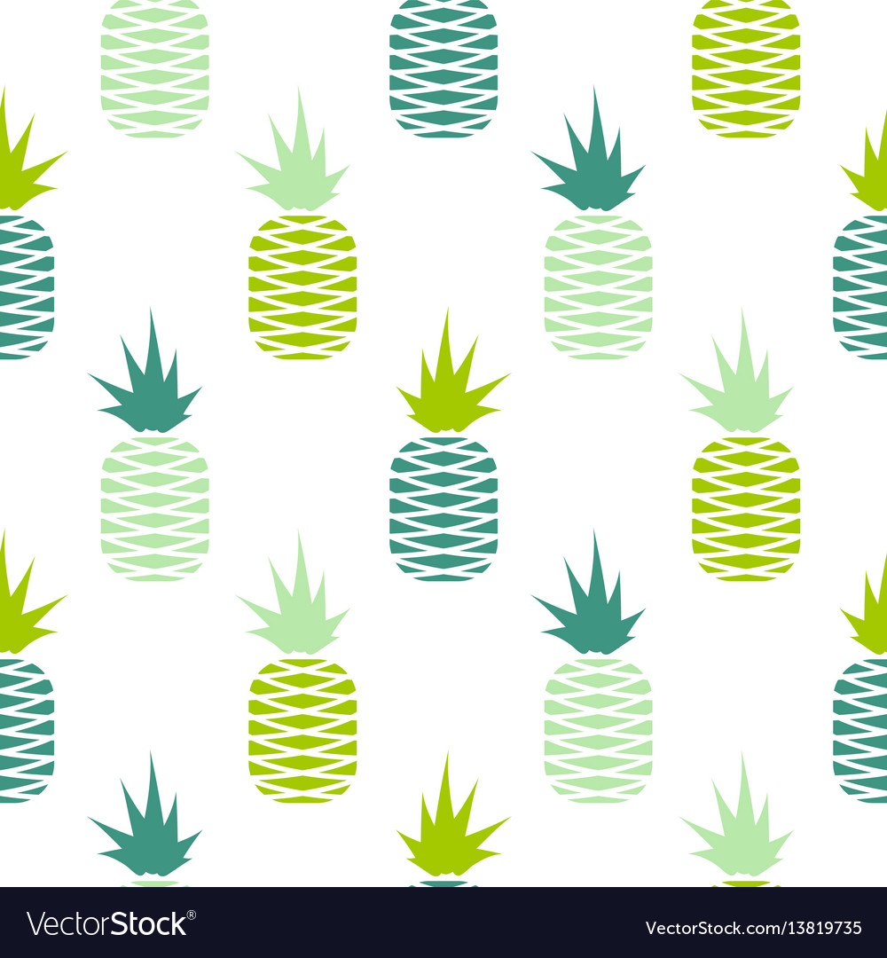 Green pineapple seamless fruit pattern