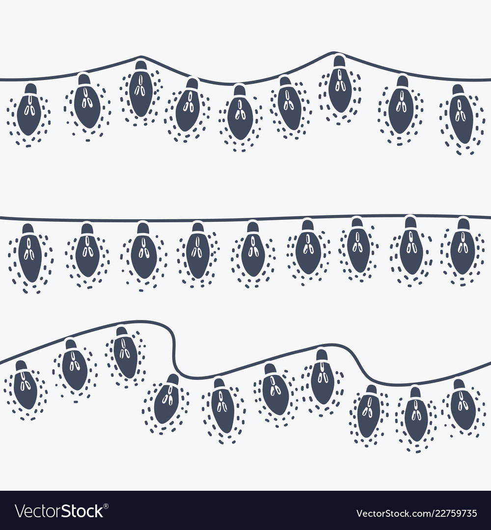 Hand-Drawn Lamp Garland Pattern