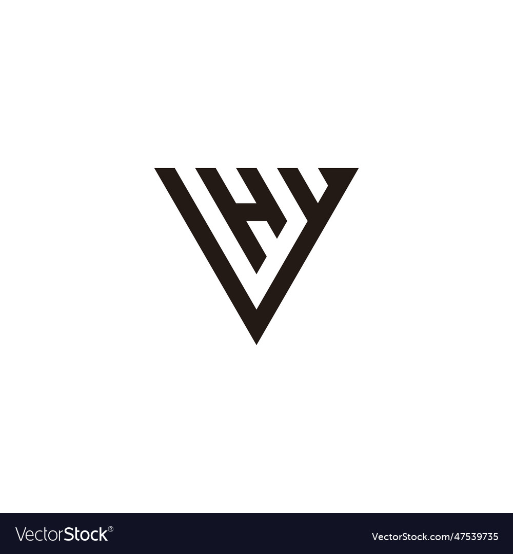 Letter wh triangle geometric symbol simple logo Vector Image