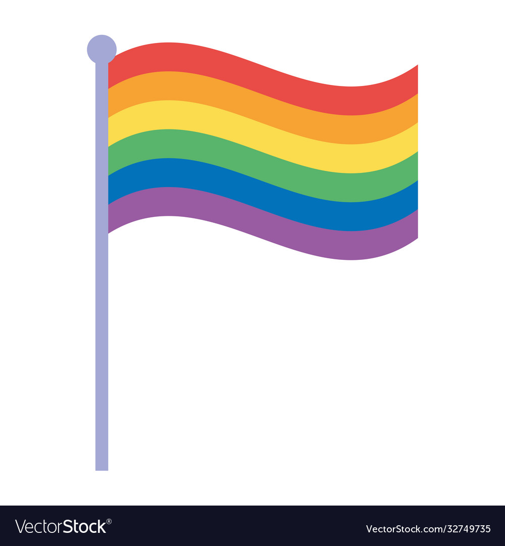 Lgbtq community pride rainbow flag in pole parade Vector Image