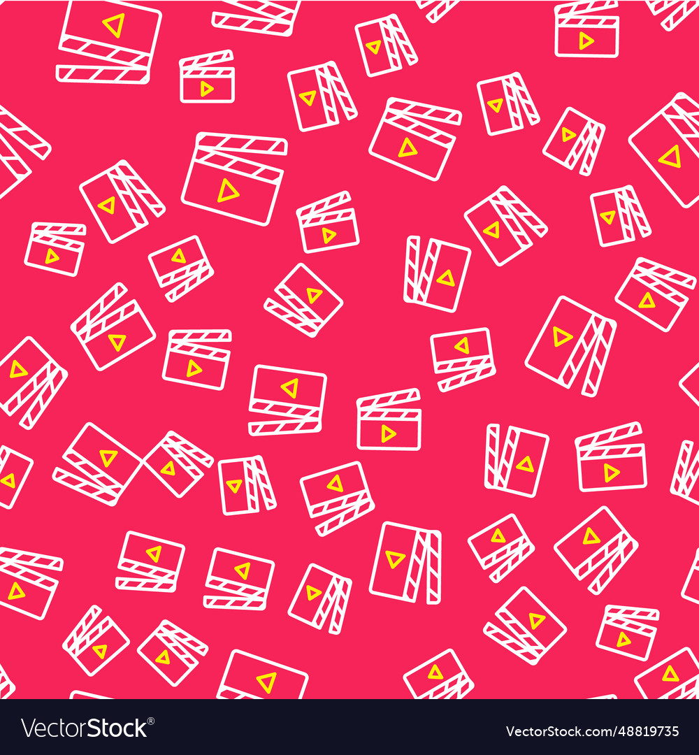 Line movie clapper icon isolated seamless pattern Vector Image Line movie clapper icon isolated seamless pattern