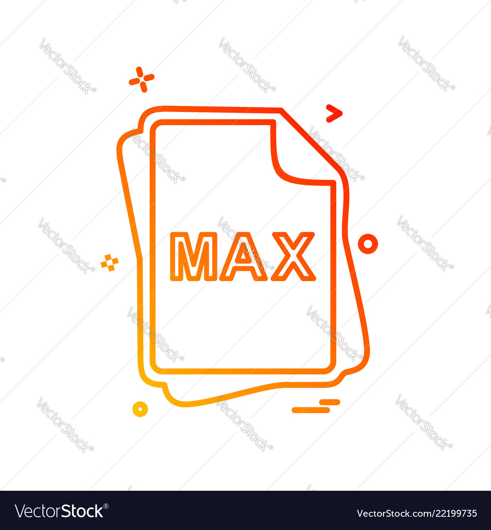 Max file type icon design vector image Max file type icon design