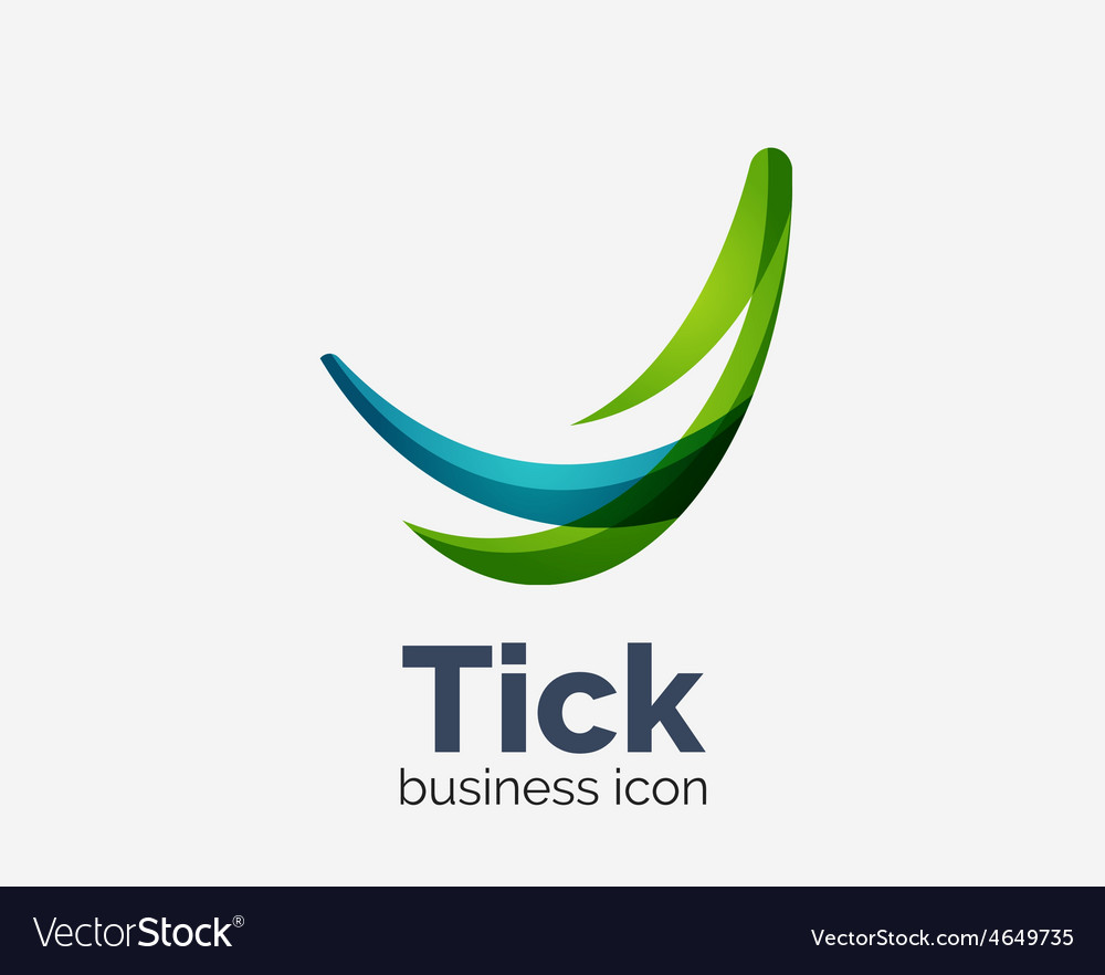 Modern tick abstract wave logo design