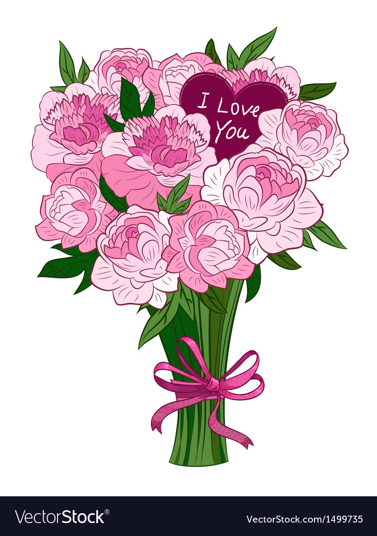 Pink peonies Royalty Free Vector Image - VectorStock