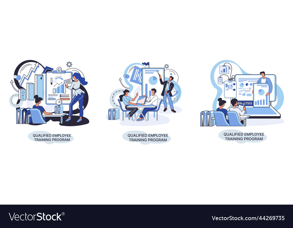 Qualified employee training program refresher Vector Image
