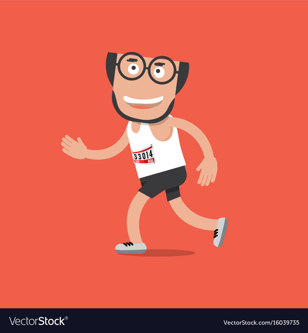 Running man on red background