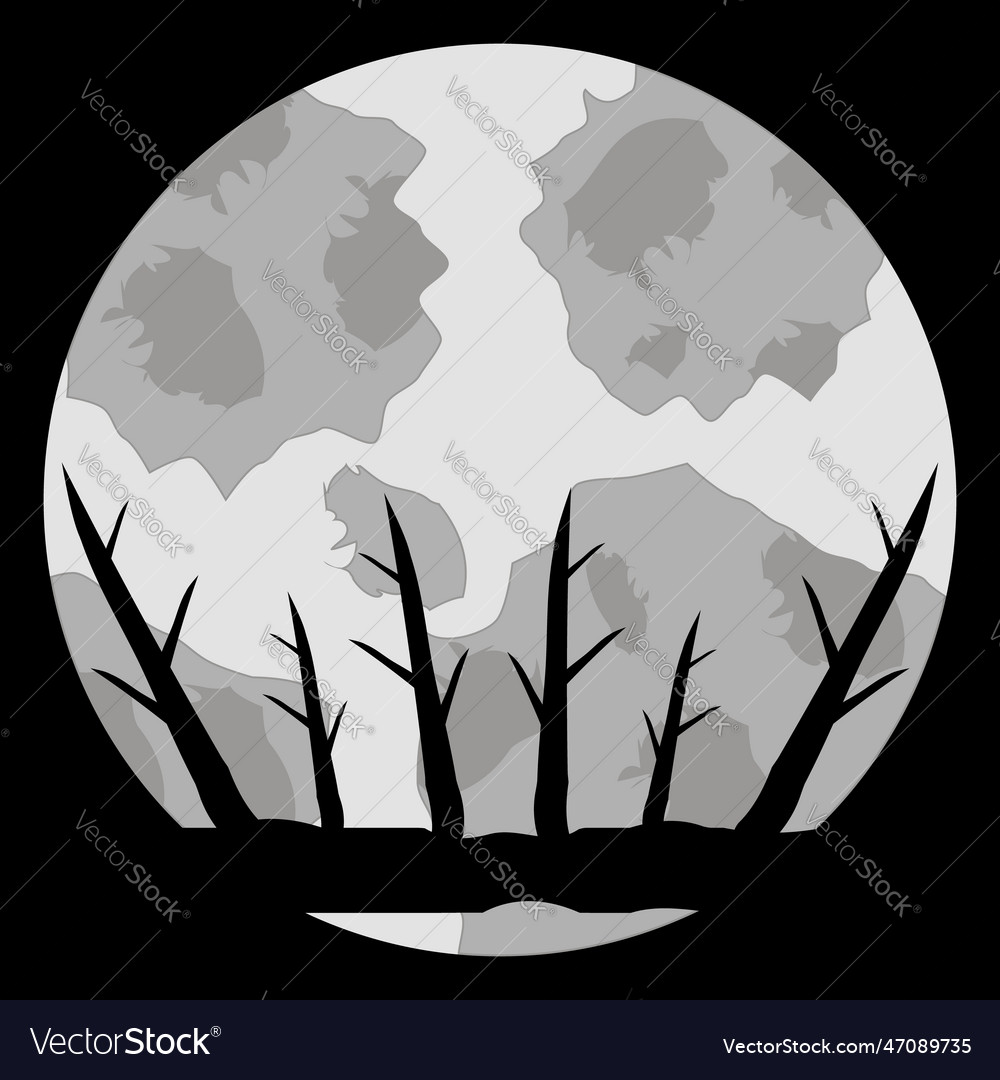 Scary halloween background with moon