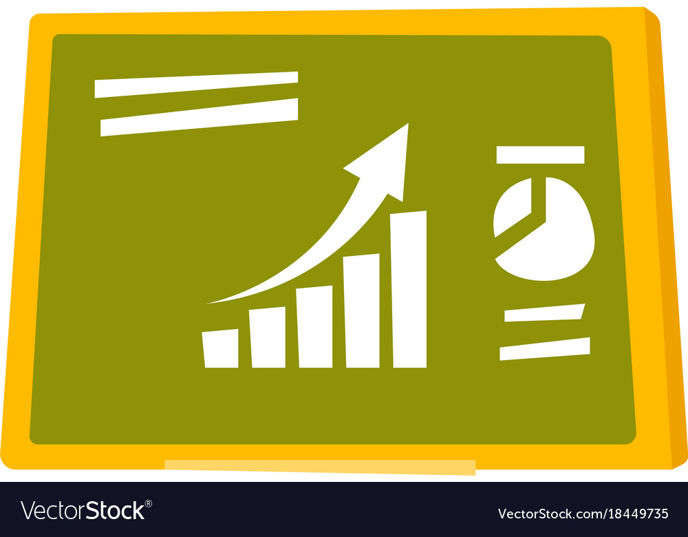 Set of charts on the green board cartoon Vector Image Set of charts on the green board cartoon Vector Image