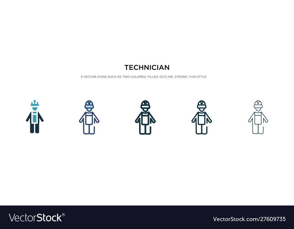Technician icon in different style two colored Vector Image Technician icon in different style two colored