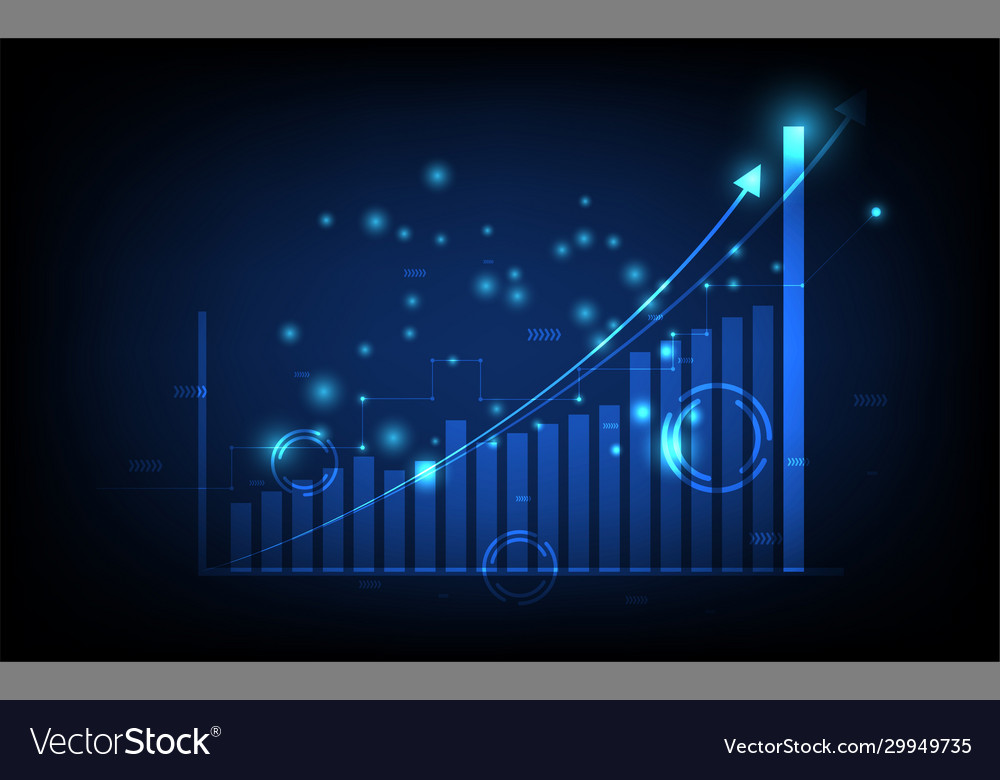 Technology business background graph financial Vector Image